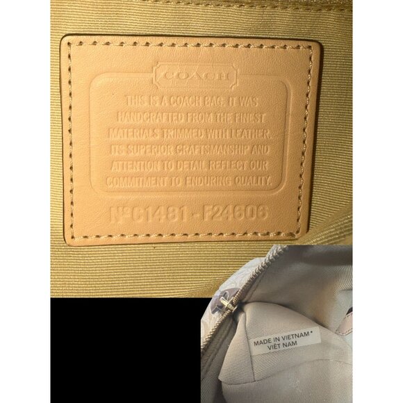 Coach Peyton Signature Cora Domed Satchel F24606 Khaki Coated Canvas Convertible - Picture 10 of 10